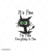 Everything Is Fine Cat Embroidery Hoodie