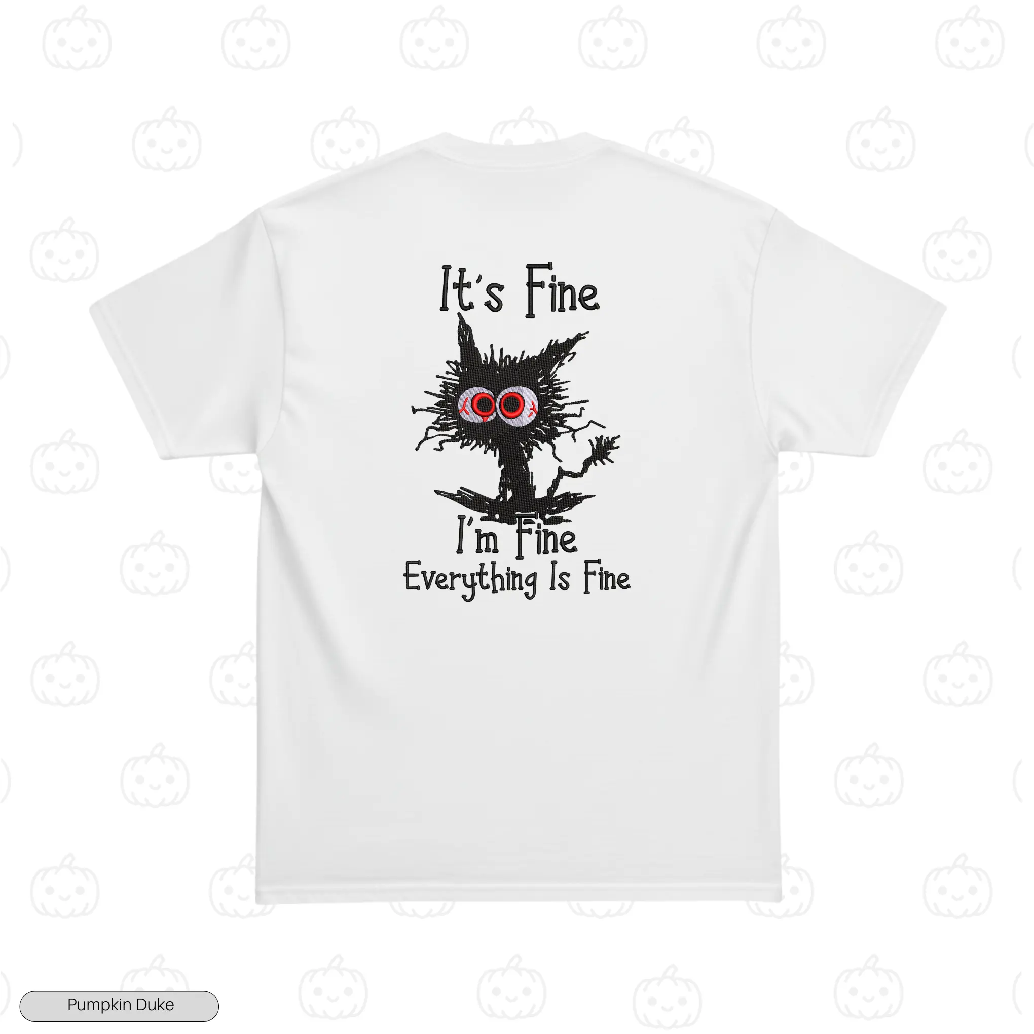 Everything Is Fine Cat Embroidery T-Shirt