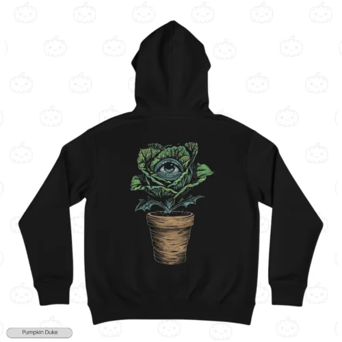Eye Plant Black Back Embroidery Hoodie Eye Plant Embroidery Hoodie