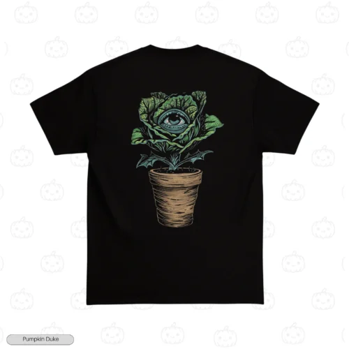 Eye Plant Black Back Embroidery T-Shirt Eye Plant Embroidery T-Shirt