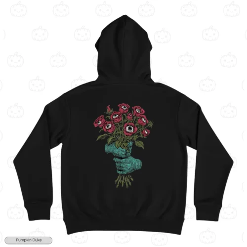 Eyeball Flower Bouquet Black Back Embroidery Hoodie Eyeball Flower Bouquet Embroidery Hoodie