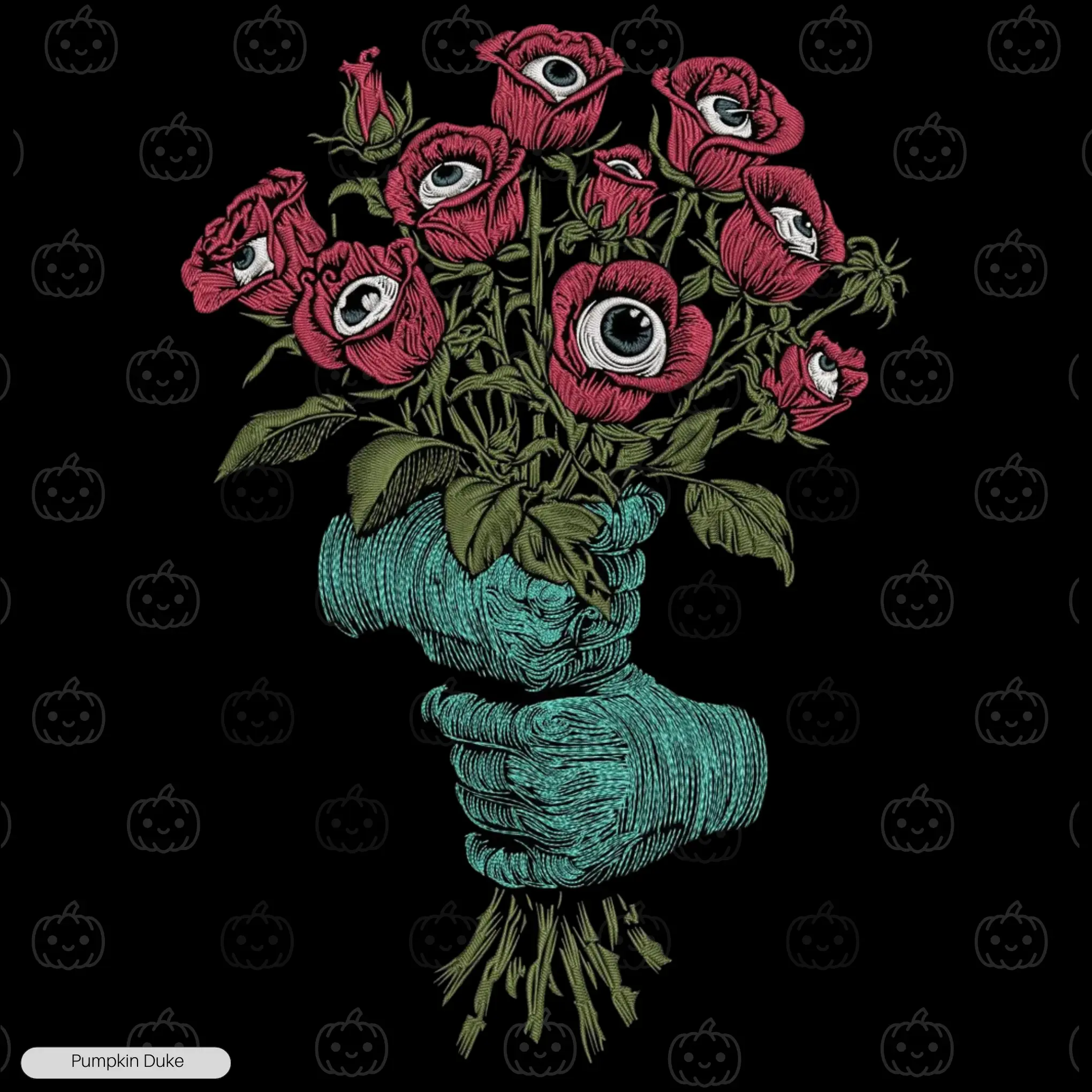 Eyeball Flower Bouquet Embroidery Design Eyeball Flower Bouquet Embroidery T-Shirt