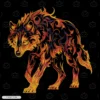 Fire Wolf Embroidery Hoodie