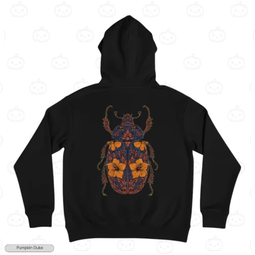 Floral Beetle Black Back Embroidery Hoodie Floral Beetle Embroidery Hoodie