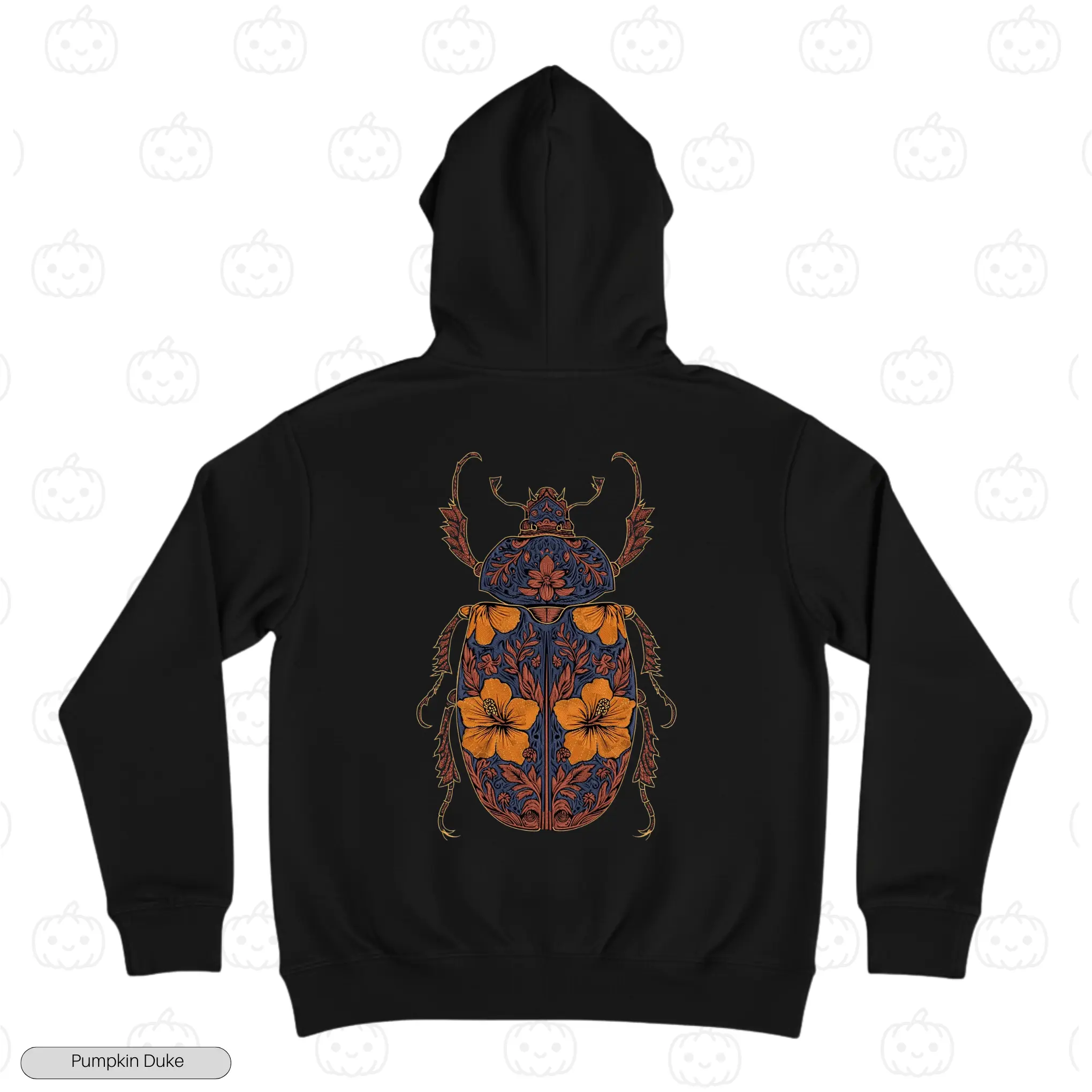 Floral Beetle Embroidery Hoodie
