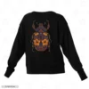 Floral Beetle Black Back Embroidery Sweatshirt Floral Beetle Embroidery Sweatshirt