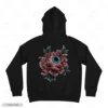 Floral Eyebal Black Back Embroidery Hoodie Floral Eyeball Embroidery Hoodie
