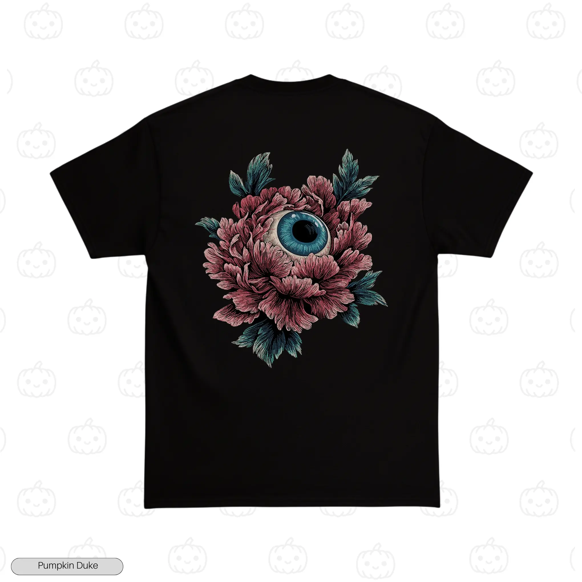 Floral Eyeball Embroidery T-Shirt