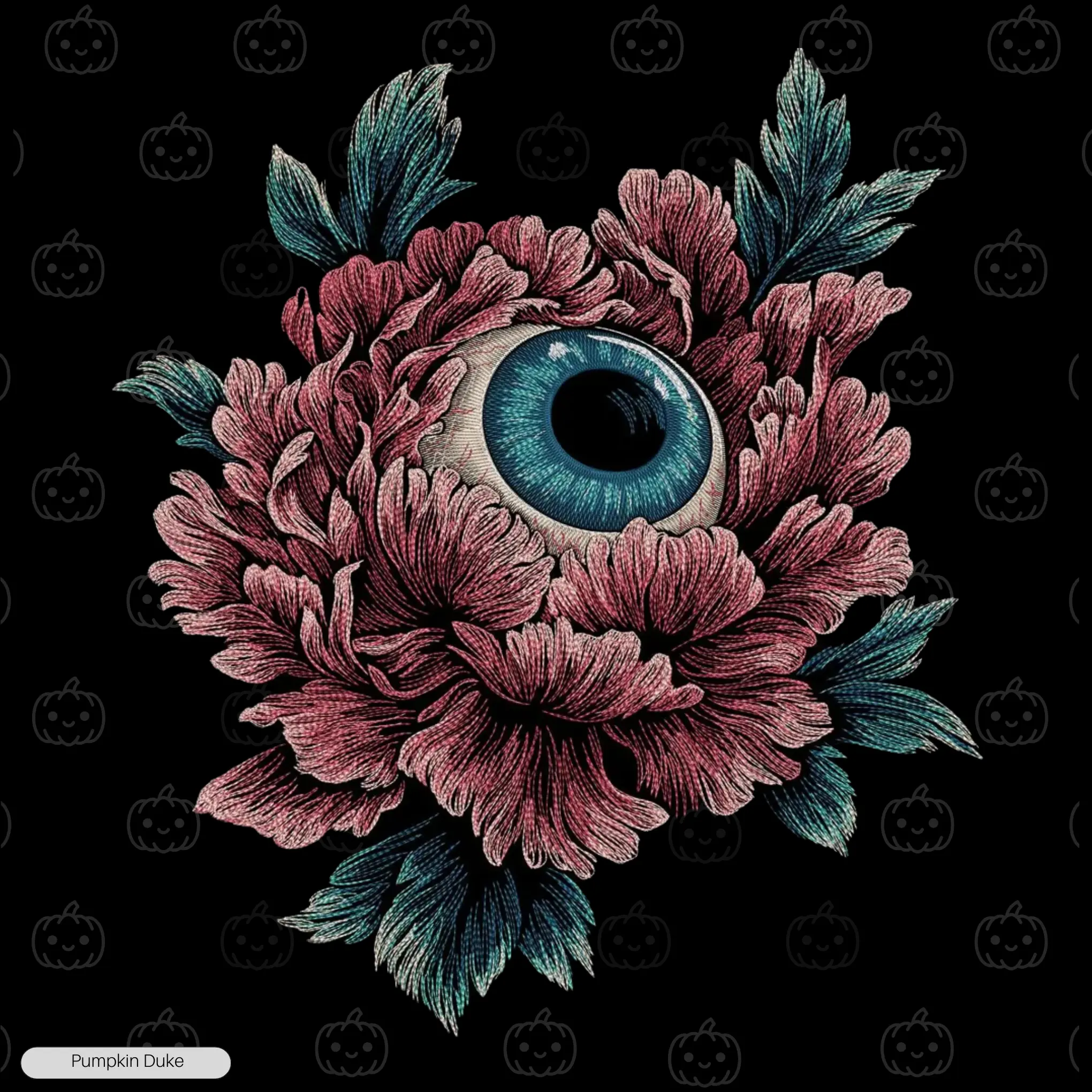 Floral Eyeball Embroidery Sweatshirt