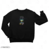 Floral Jar Landscape Black Front Embroidery Sweatshirt Floral Jar Landscape Embroidery Sweatshirt