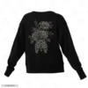 Floral Ribcage Embroidery Sweatshirt