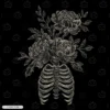 Floral Ribcage Embroidery Sweatshirt
