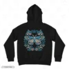 Floral Wreath Moth Black Back Embroidery Hoodie Floral Wreath Moth Embroidery Hoodie