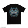 Floral Wreath Moth Black Back Embroidery T-Shirt Floral Wreath Moth Embroidery T-Shirt