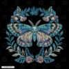 Floral Wreath Moth Embroidery Design Floral Wreath Moth Embroidery T-Shirt