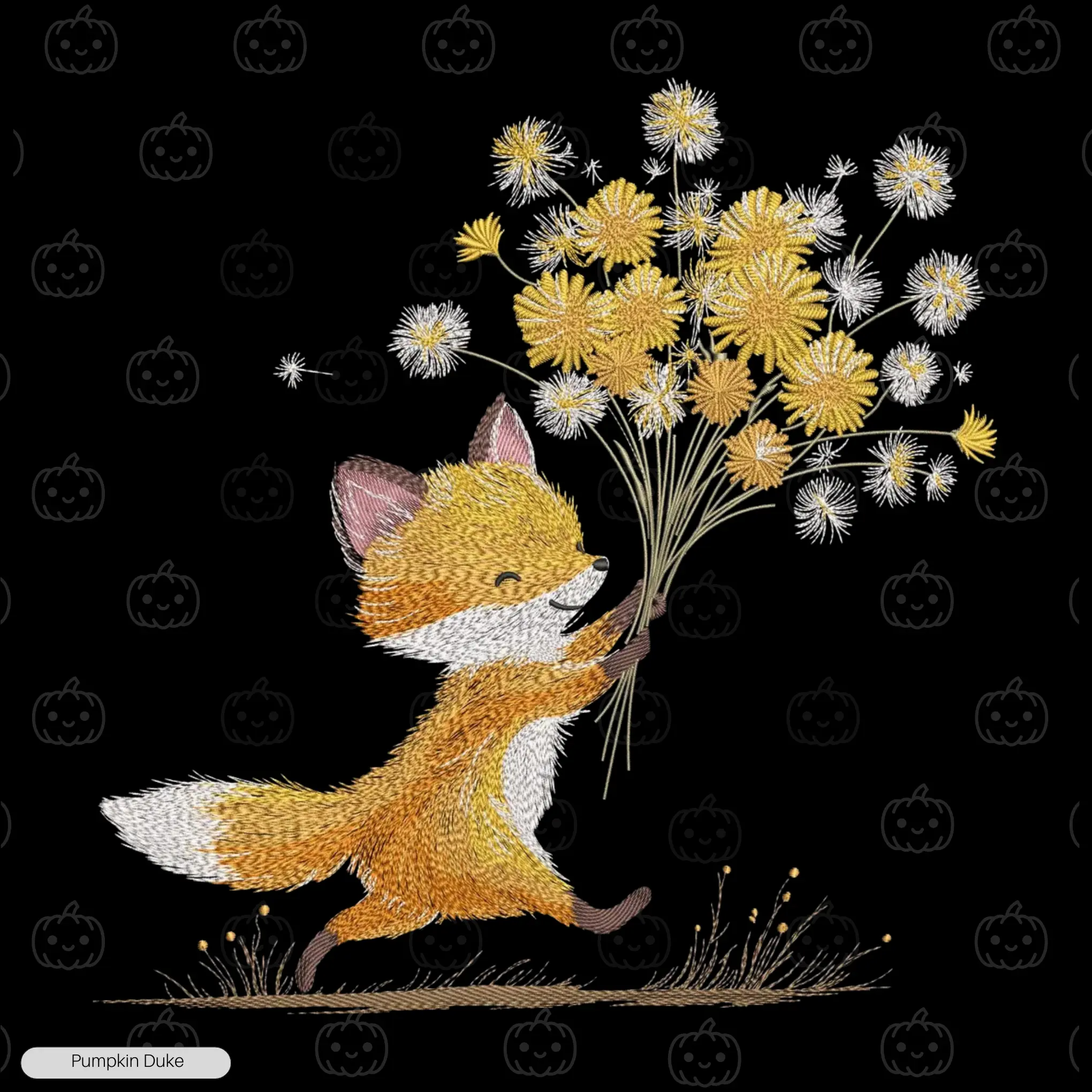 Fox and Flowers Embroidery Design Fox and Flowers Embroidery Sweatshirt