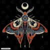 Gothic Luna Moth Embroidery Hoodie