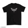 Gothic Skull Moth Embroidery T-Shirt