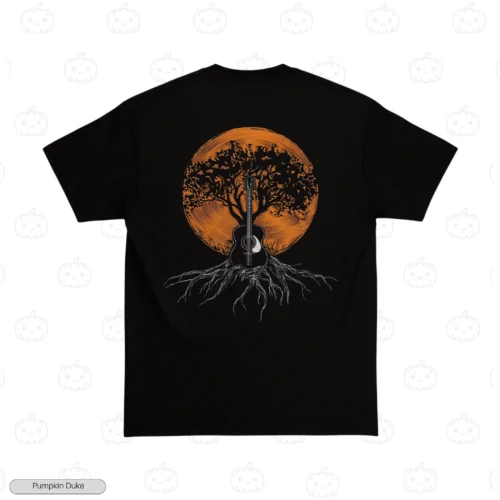 Guitar Tree Black Back Embroidery T-Shirt Guitar Tree Embroidery T-Shirt