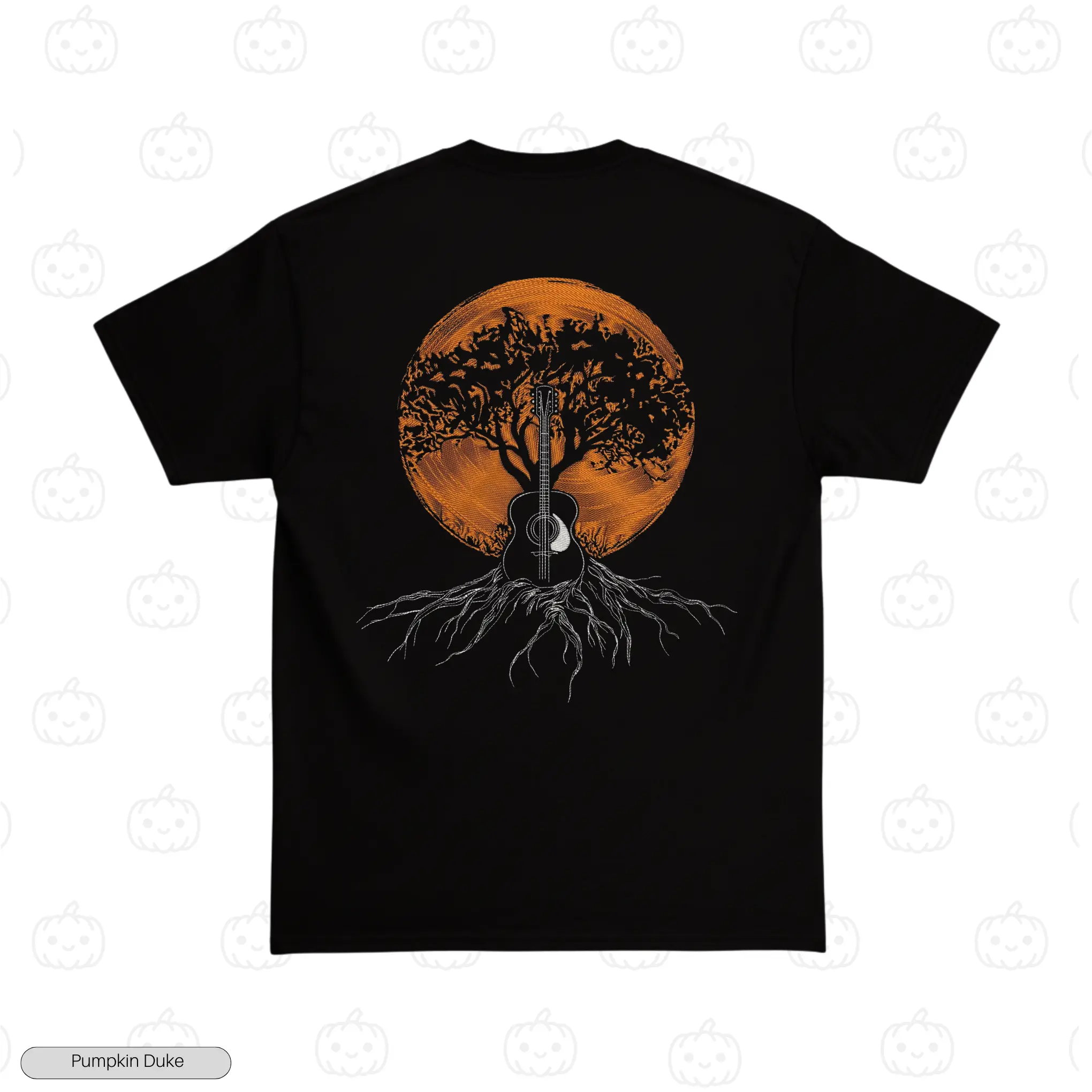 Guitar Tree Embroidery T-Shirt