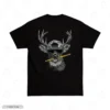 Hipster Deer Black Back Embroidery T-Shirt Hipster Deer Embroidery T-Shirt