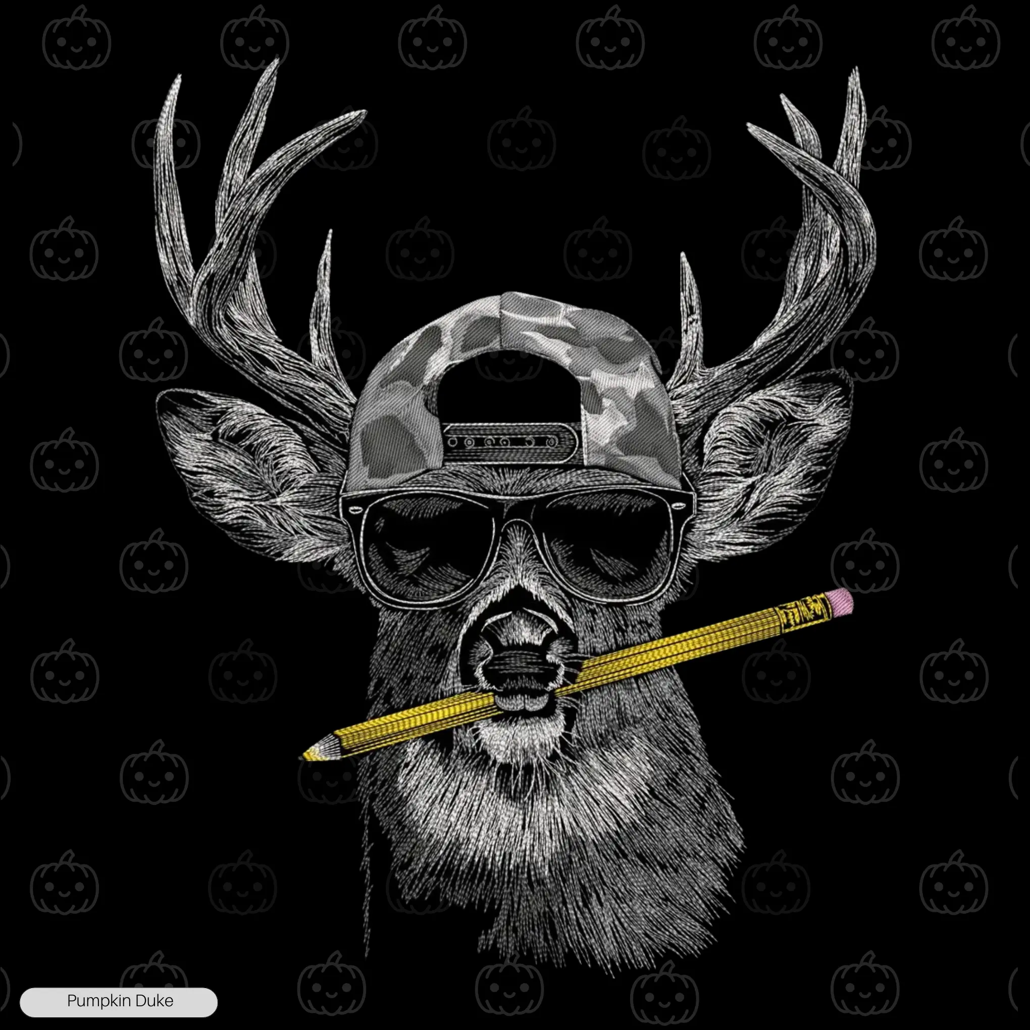 Hipster Deer Embroidery Design Hipster Deer Embroidery Sweatshirt