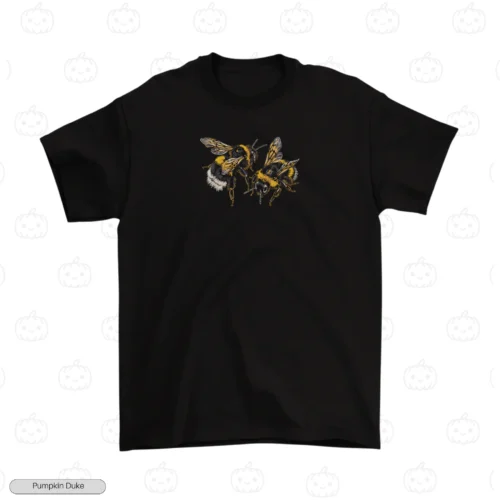 Honey Bee Black Front Embroidery T-Shirt Honey Bee Embroidery T-Shirt