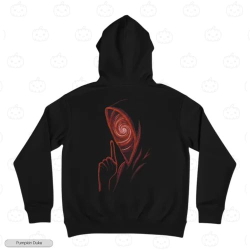Hooded Spiral Face Embroidery Hoodie