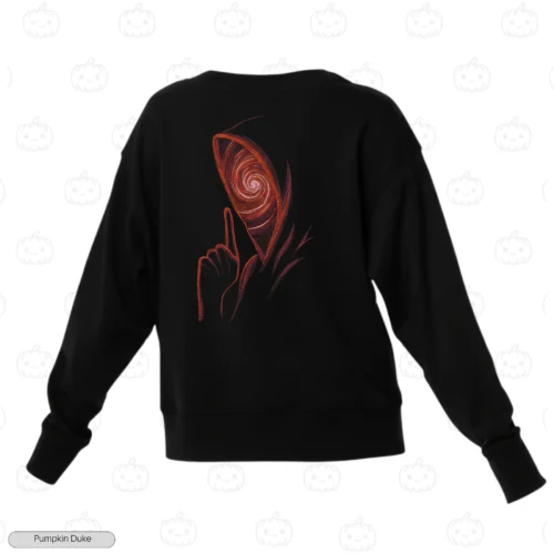 Hooded Spiral Face Embroidery Sweatshirt
