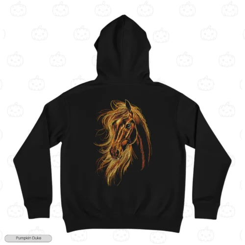 Horse Realistic Art Embroidery Hoodie