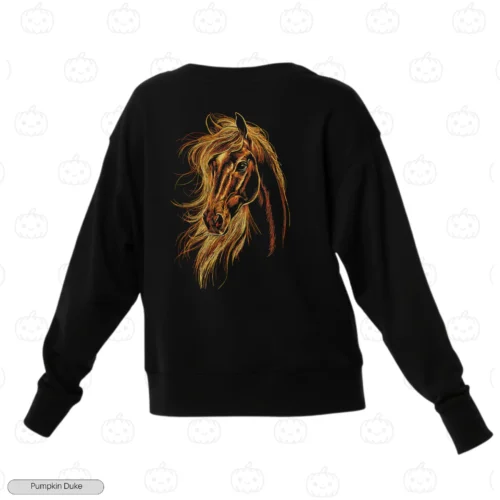 Horse Realistic Art Embroidery Sweatshirt
