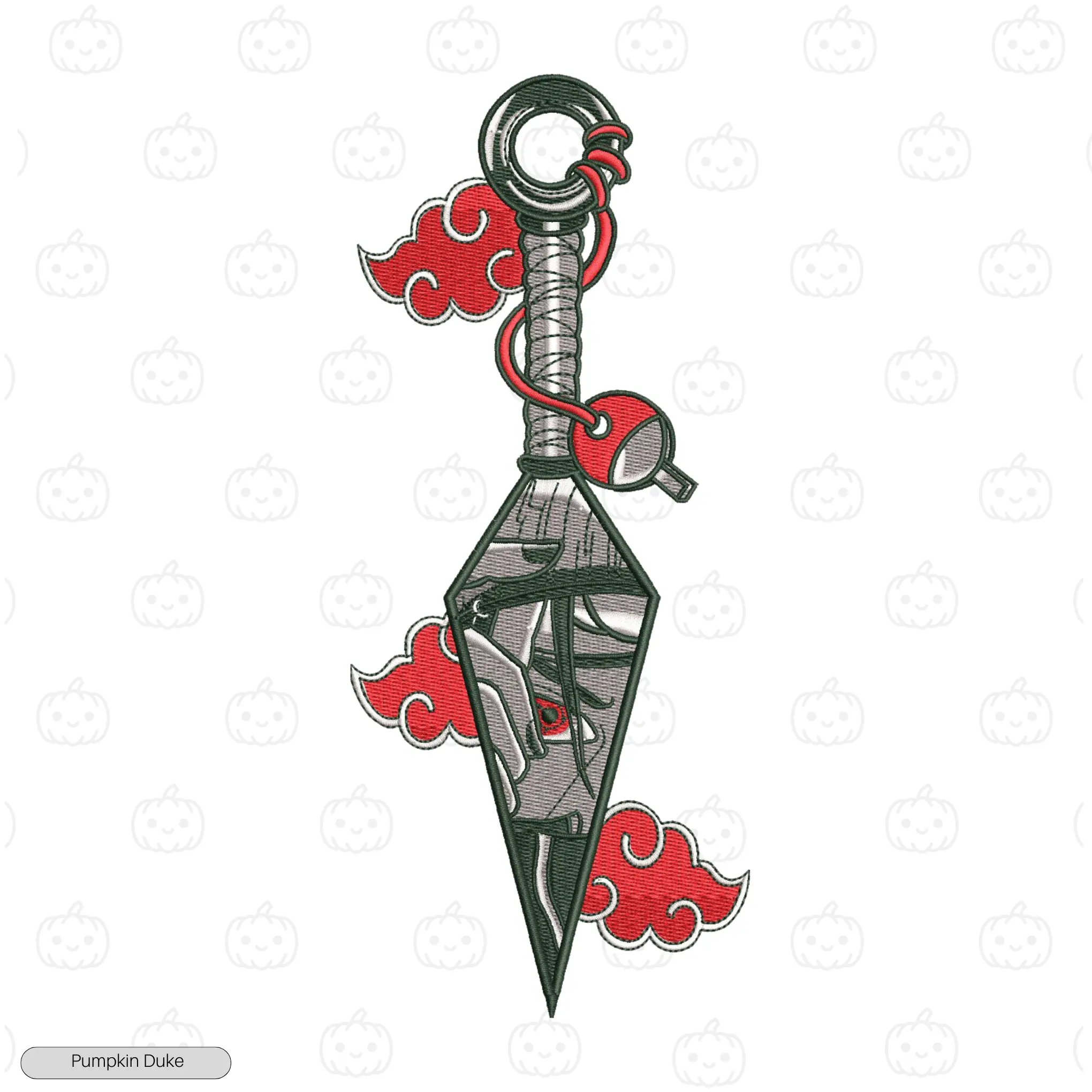 Itachi Red Moon Embroidery Hoodie