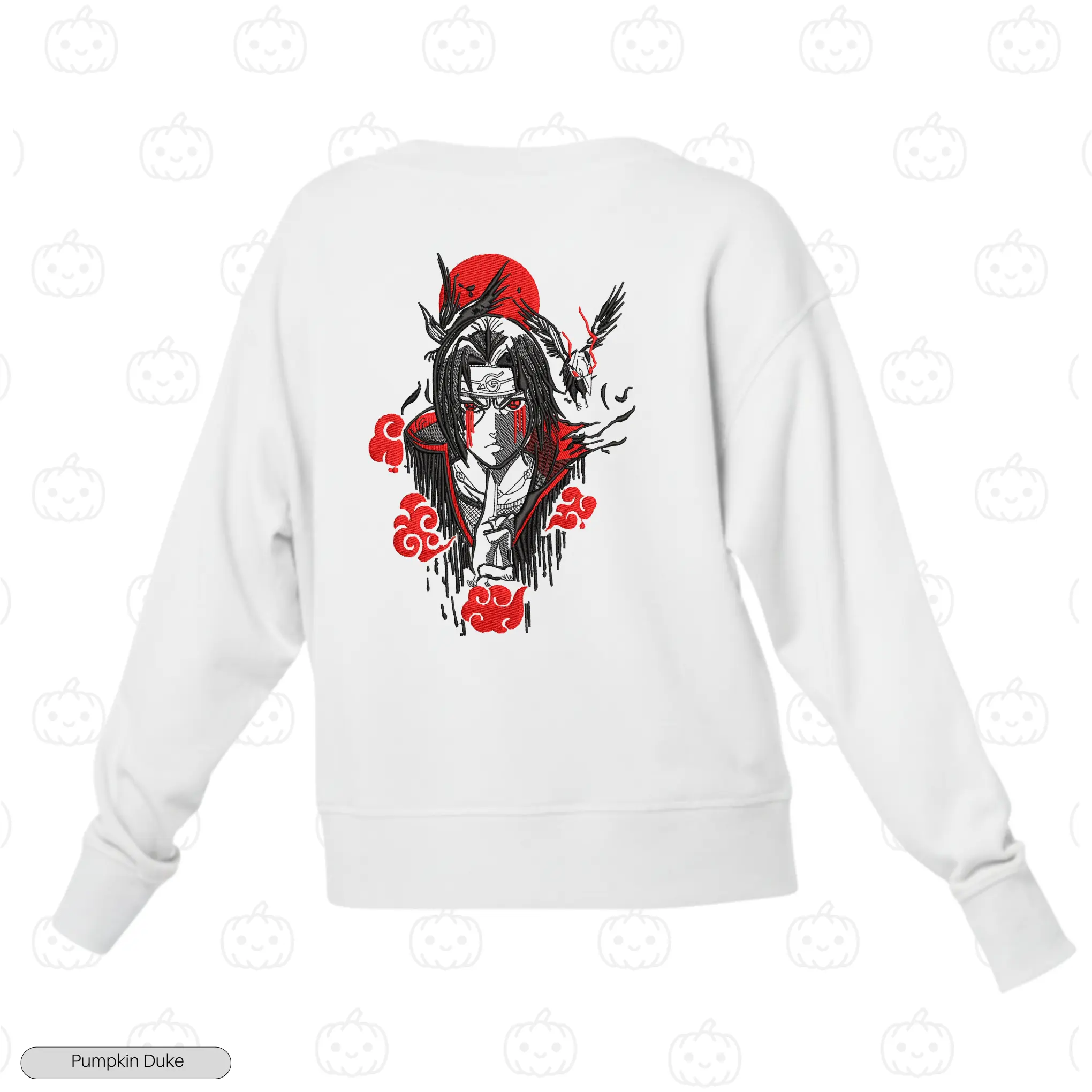 Itachi Red Moon Embroidery Sweatshirt