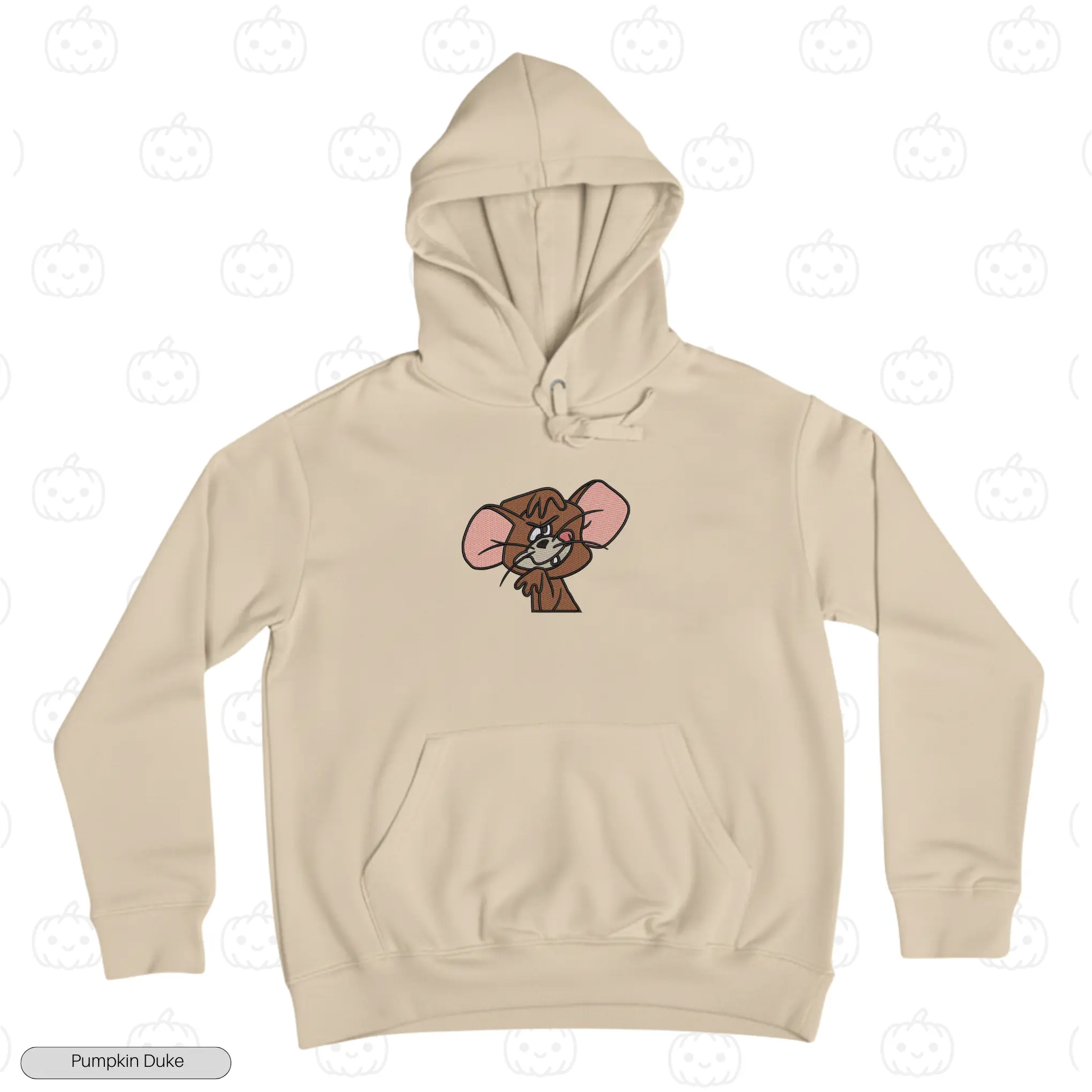 Jerry Goofy Face Embroidery Hoodie
