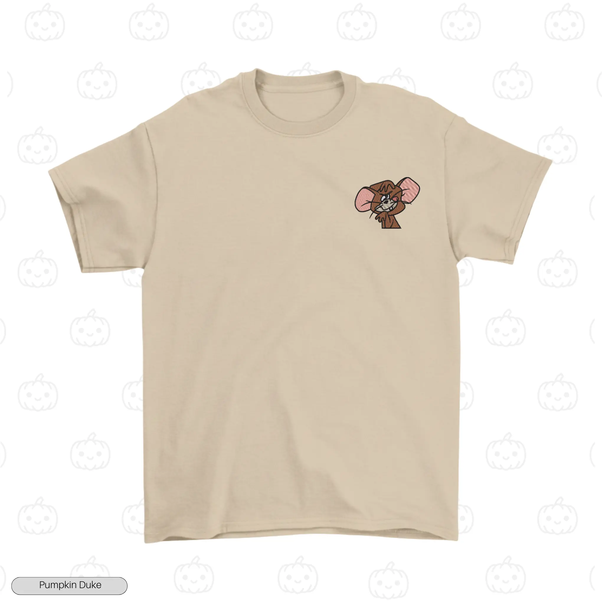 Jerry Goofy Face Embroidery T-Shirt