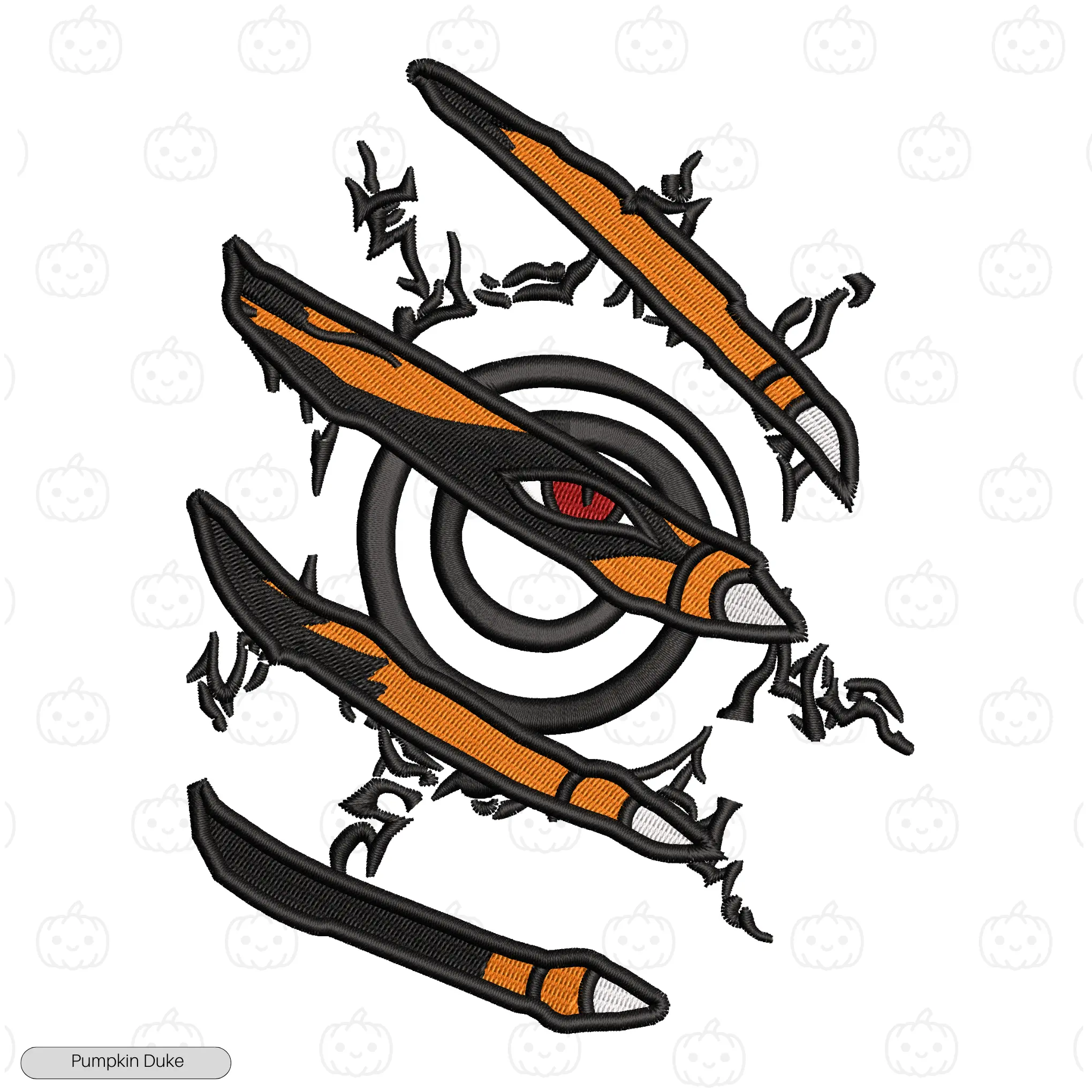Kurama Eye Claws Embroidery Hoodie