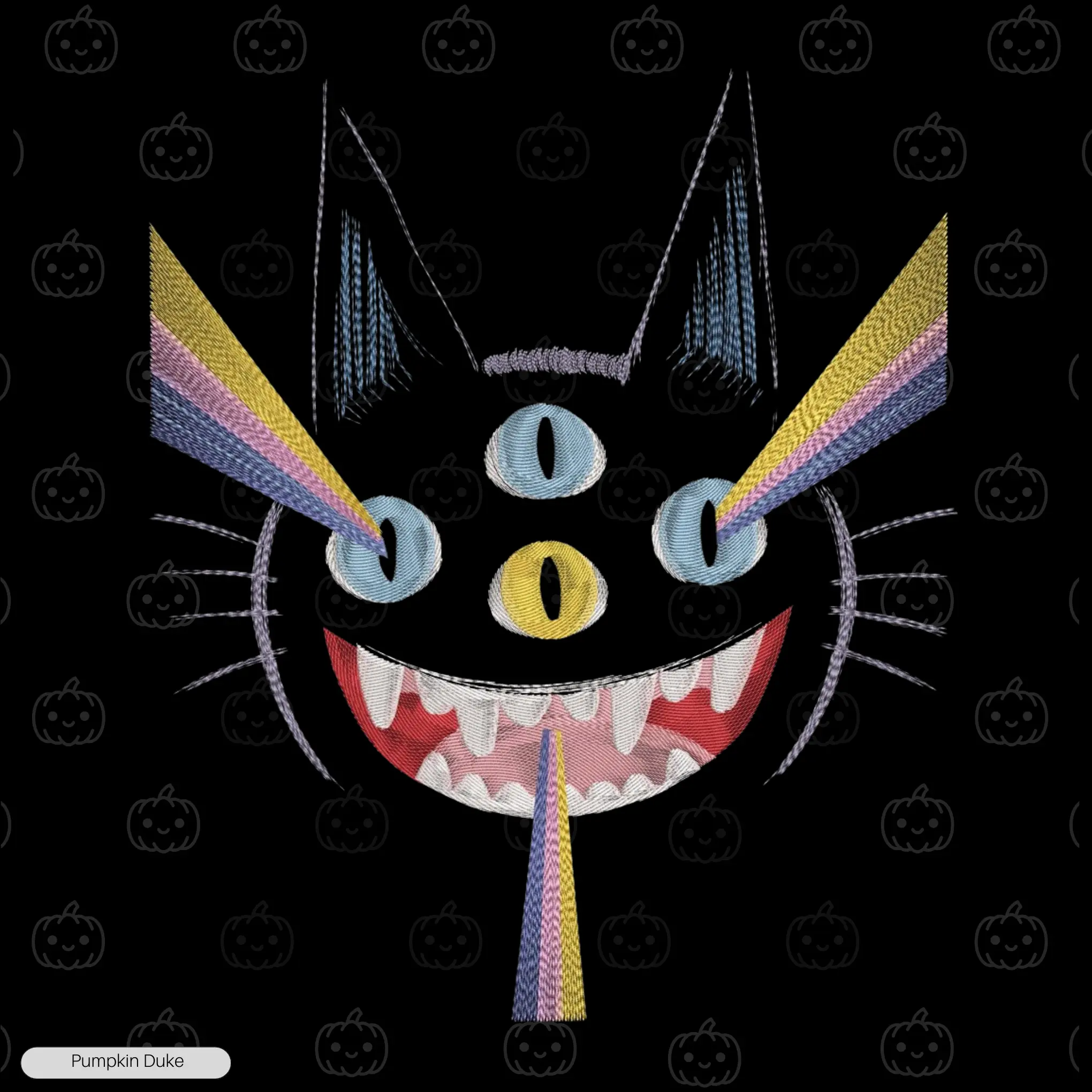 Laser Eyes Cat Embroidery Sweatshirt