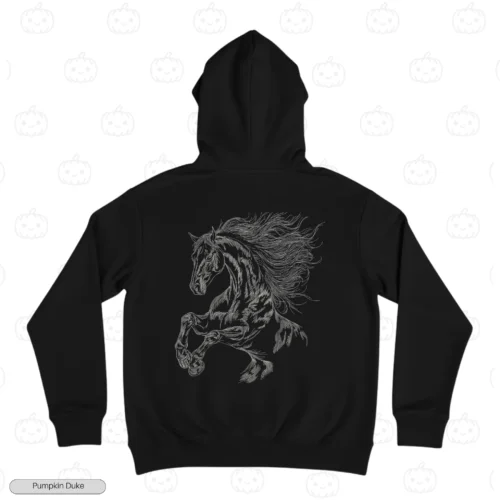Majestic Rearing Horse Embroidery Hoodie