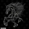 Majestic Rearing Horse Embroidery Hoodie