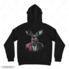 Moose Hipster Black Back Embroidery Hoodie Moose Hipster Embroidery Hoodie
