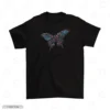 Neon Butterfly Black Front Embroidery T-Shirt Neon Butterfly Embroidery T-Shirt