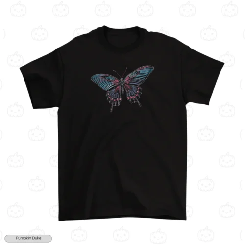 Neon Butterfly Embroidery T-Shirt