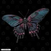 Neon Butterfly Embroidery Design Neon Butterfly Embroidery T-Shirt