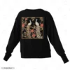 Peacock Floral Portrait Embroidery Sweatshirt