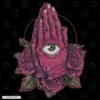 Praying Hands Rose Embroidery Design Praying Hands Rose Embroidery T-Shirt