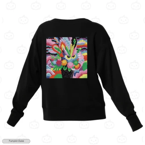 Psychedelic Floral Dragon Embroidery Sweatshirt