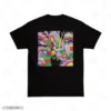 Psychedelic Floral Dragon Black Back Embroidery T-Shirt Psychedelic Floral Dragon Embroidery T-Shirt