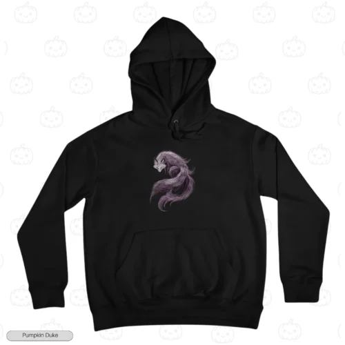 Purple Fox Embroidery Hoodie