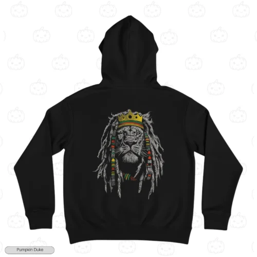 Rasta Crown Lion Embroidery Hoodie