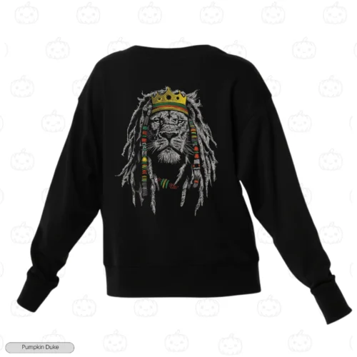 Rasta Crown Lion Embroidery Sweatshirt
